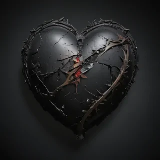 broken heart black