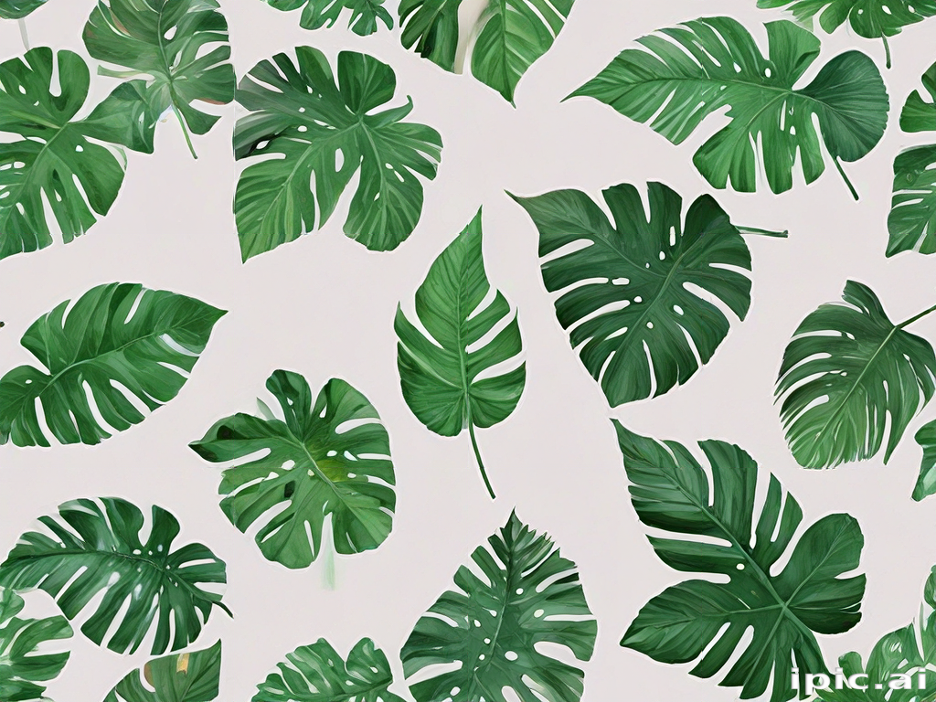 Tropical Green Leaves Pattern Creating a Lush and Vibrant Background ...
