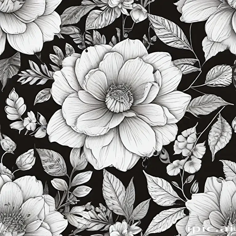 floral line art