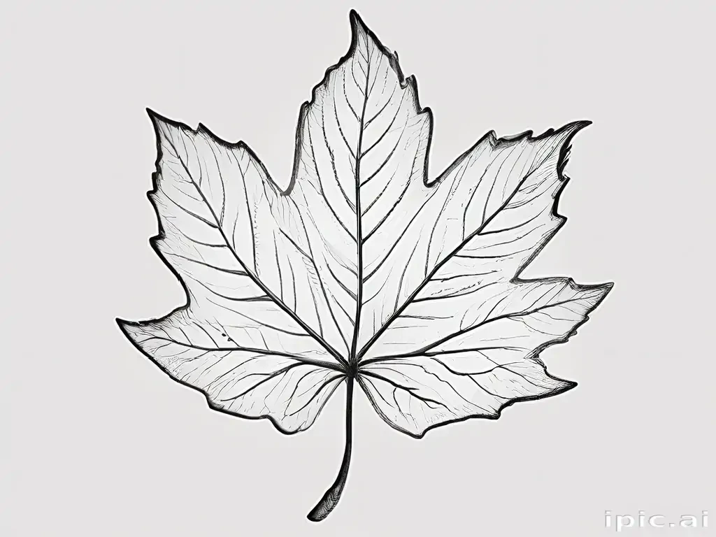 clipart leaf black and white