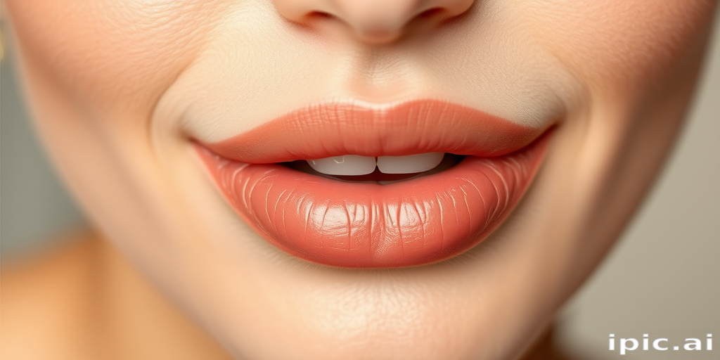 Elegant nude lips with a creamy satin finish, enhancing natural beauty and complementing a wide range of makeup styles