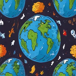 cartoon picture of the planet earth