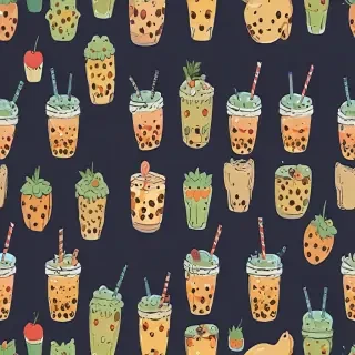 cute boba backgrounds