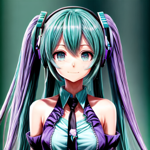 Free Ai Image Generator anime , Hatsune Miku, dessin manga non coloré