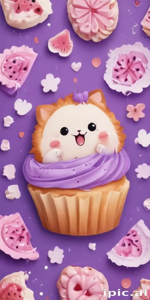kawaii cute purple wallpaper
