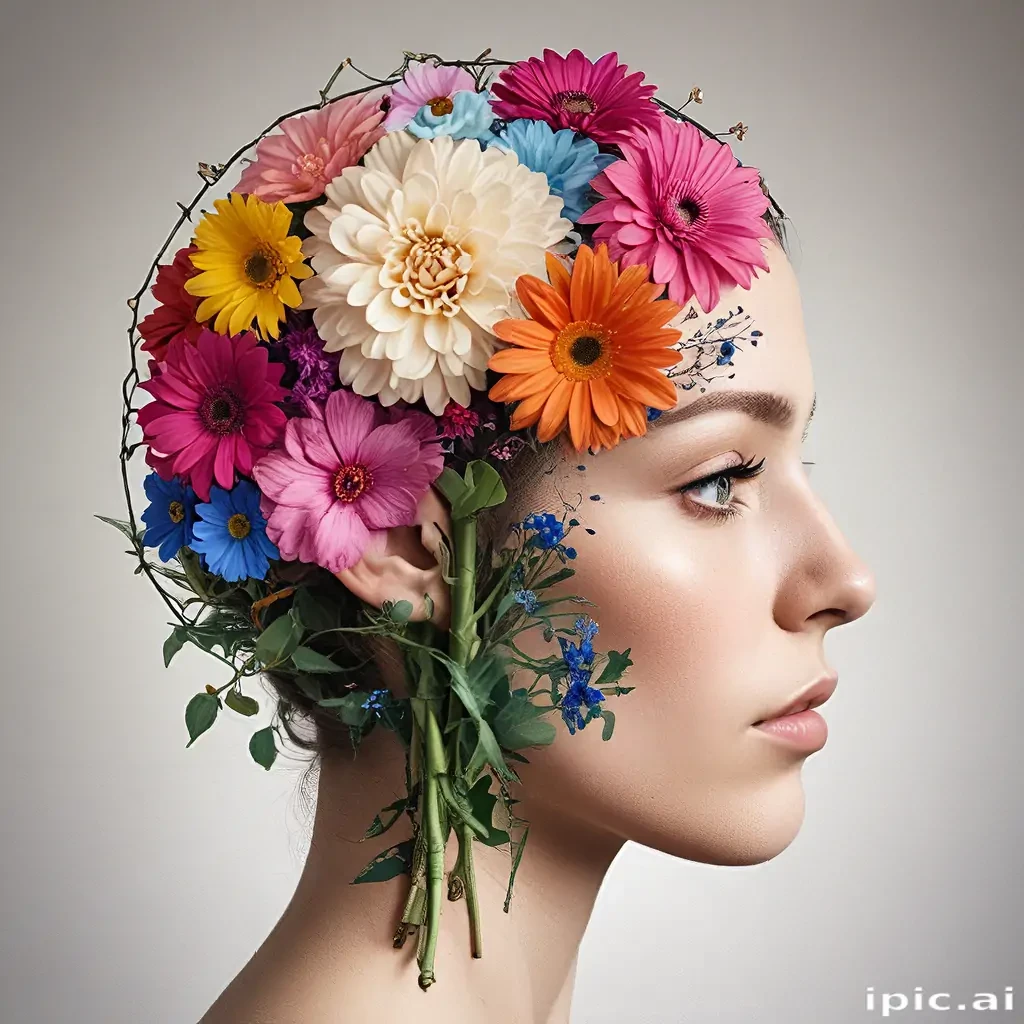 half brain half flowers
