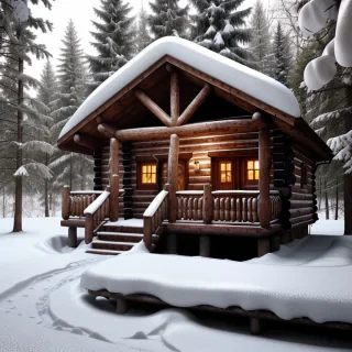 cozy winter cabin wallpaper