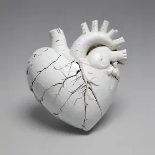 white broken heart
