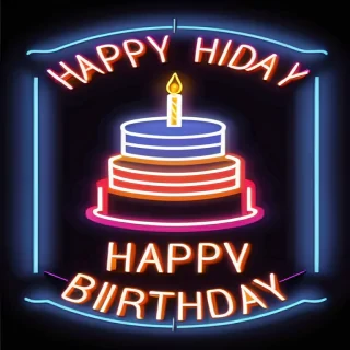 happy birthday neon sign png