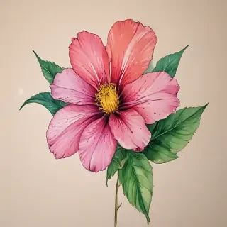 flower drawing with color