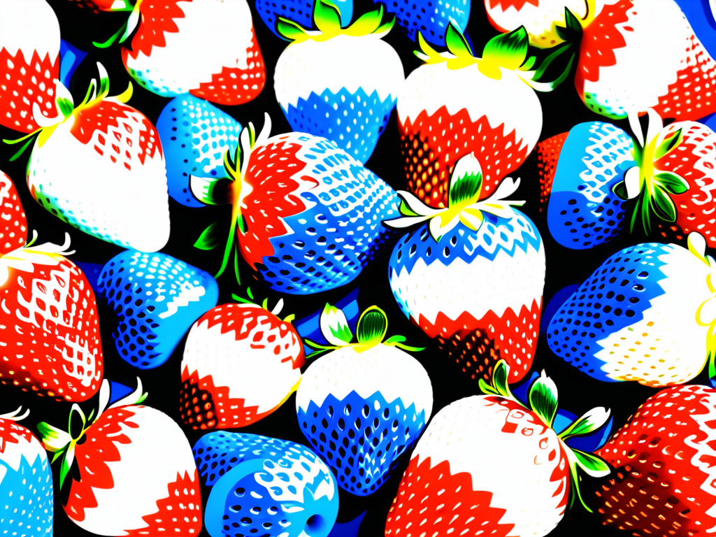 red white and blue strawberries