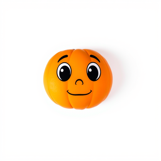 Create a simple, cartoonish orange face with a neutral expression, wide black eyes, and a straight mouth on a white background, shot with a DSLR camera at f/2.8, 50mm lens, 1/100s shutter speed, and natural lighting for vibrant colors and smooth gradients.
