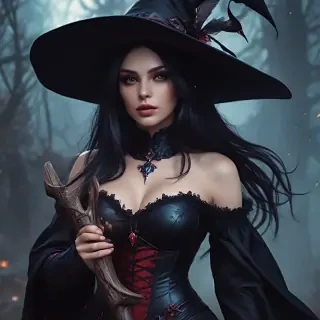 beautiful dark witch fantasy art