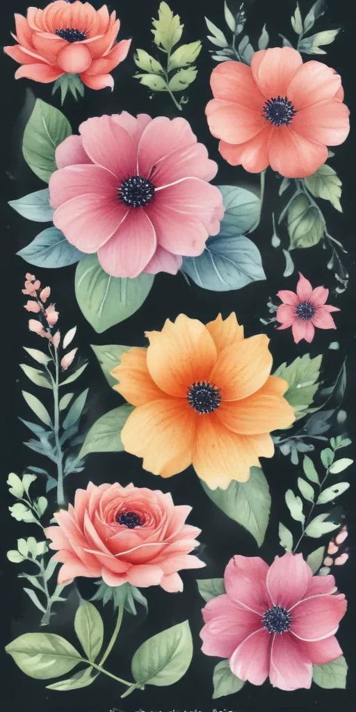 watercolor flowers clipart