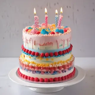transparent birthday cake