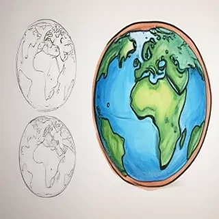 earth cartoon drawing
