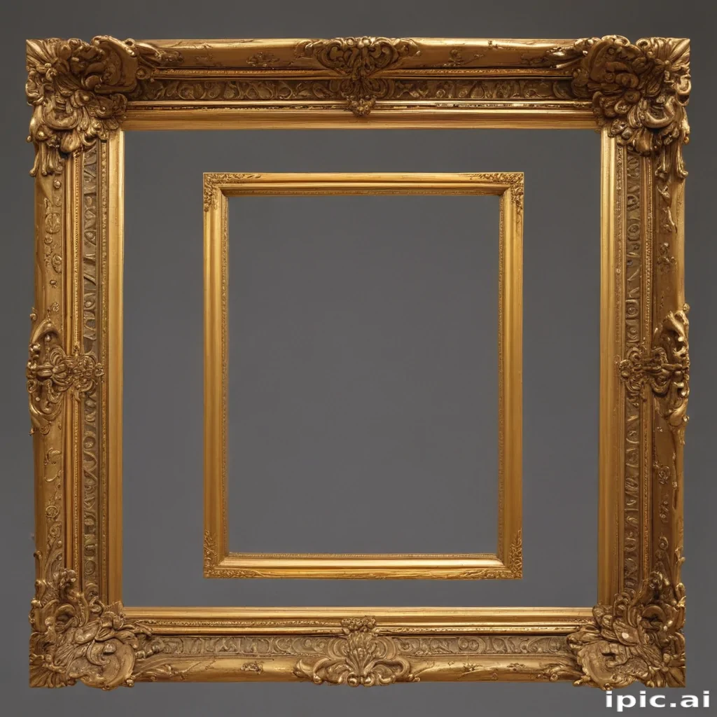 gold frame transparent