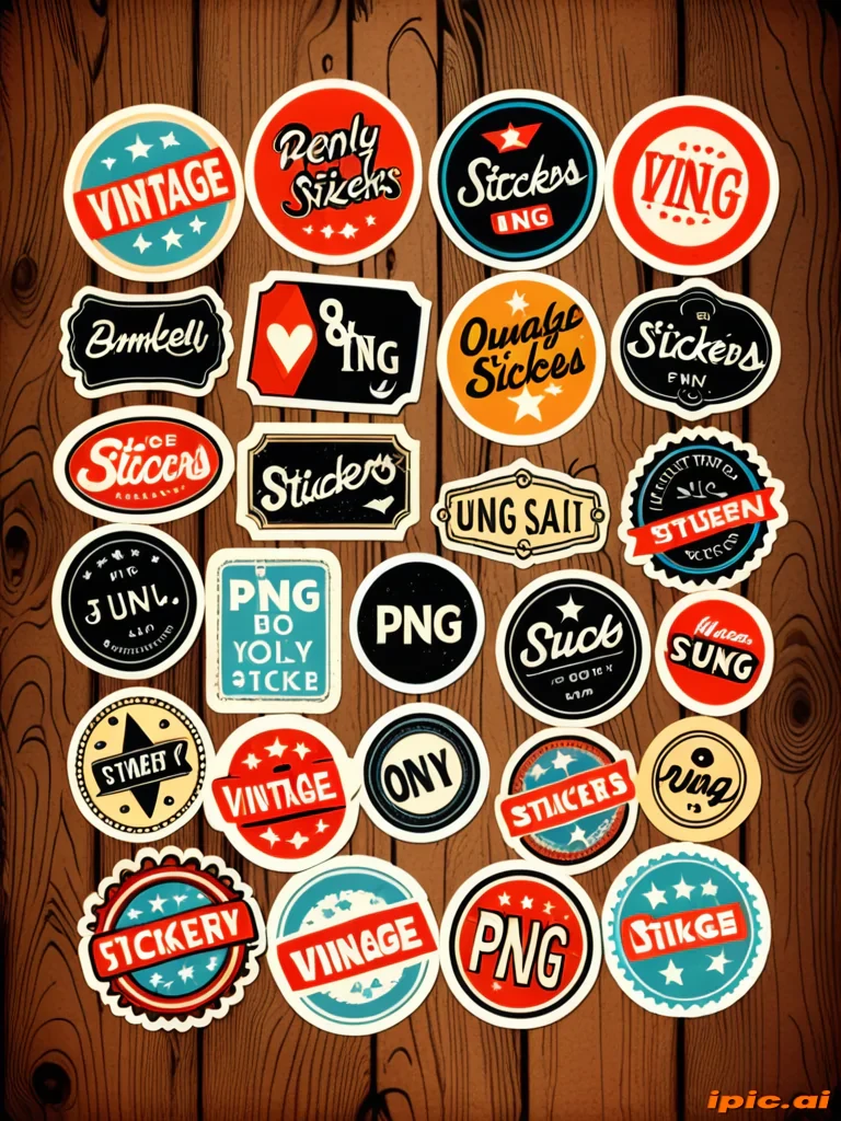 vintage stickers png