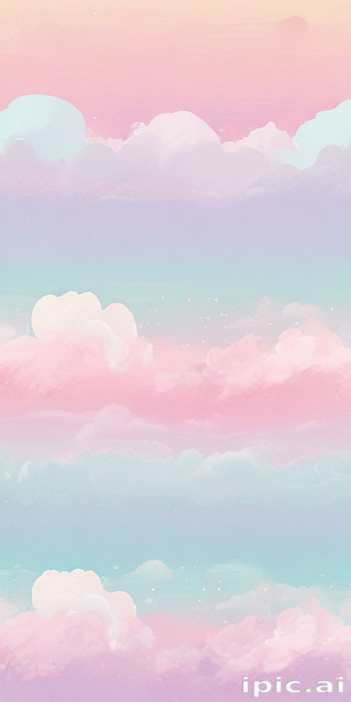 Dreamy Pastel Sky with Soft Clouds and Gentle Color Gradients