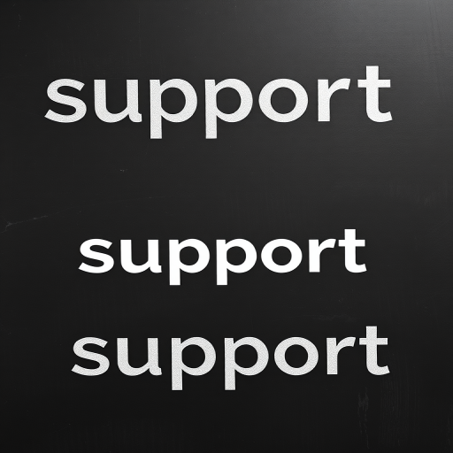 create a monochrome typography image of the word "support" in various fonts and sizes on a chalkboard background, using a Canon EOS R5 with a 50mm lens, aperture f/2.8, shutter speed 1/125 sec, ISO 200, high resolution, top-down view, studio lighting