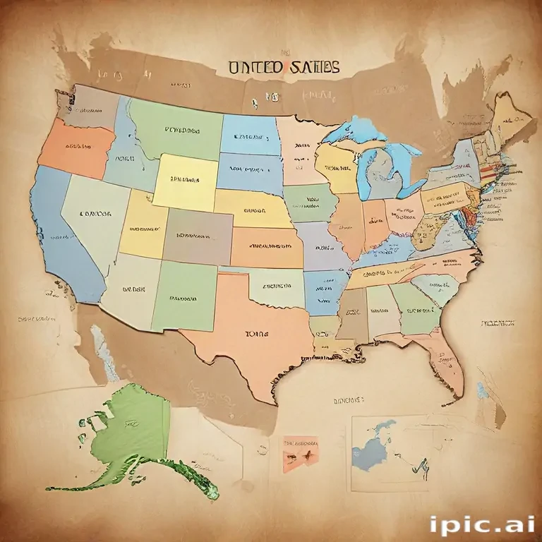 map of united states with states