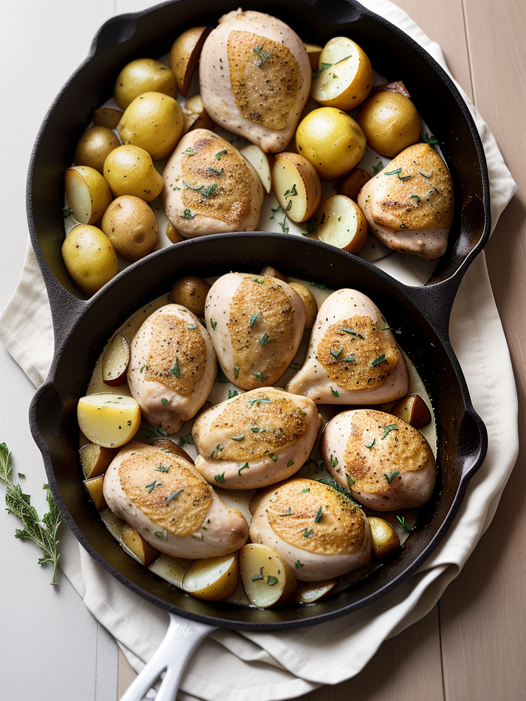 skillet lemon-herb chicken and potatoes