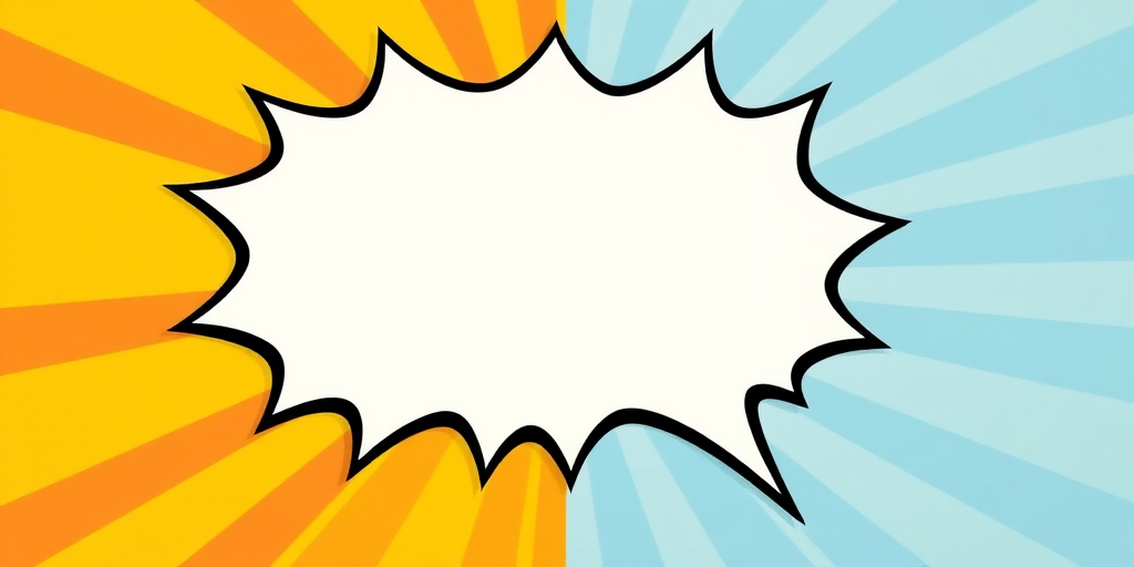 Create a comic-style speech bubble with jagged edges, in a vibrant color, high resolution, shot with a DSLR camera at f/2.8, ISO 100, 50mm lens, natural light, centered composition.