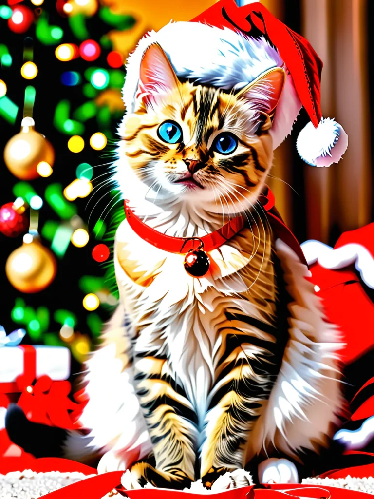 merry christmas images with cats