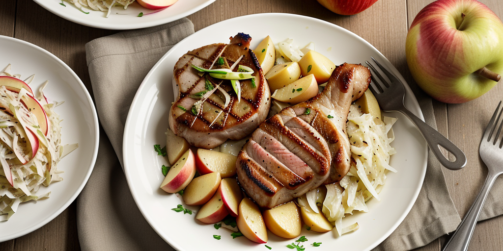 pork chops with sauerkraut and apples