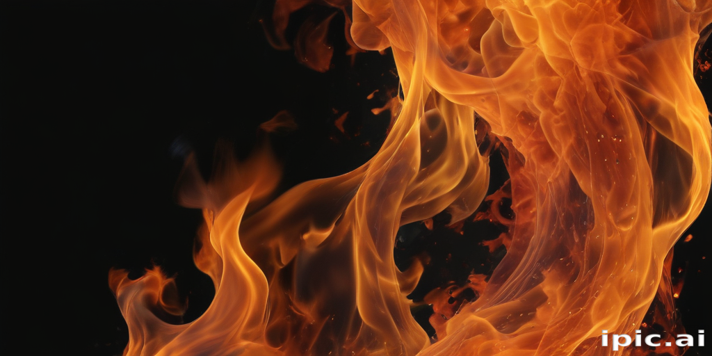 Dynamic Dance of Flames Against a Dark Background in Stunning Detail