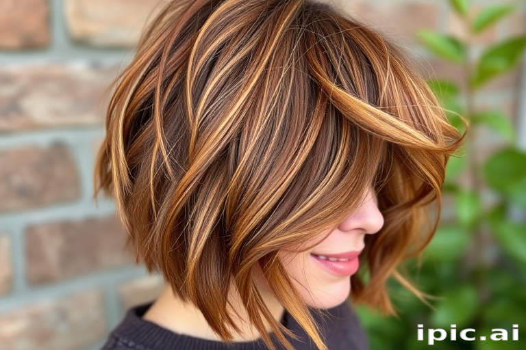 Earthy auburn shag dubbed "Autumn Whisper" featuring choppy layers and curtain bangs, capturing the essence of fall foliage with copper and cinnamon tones