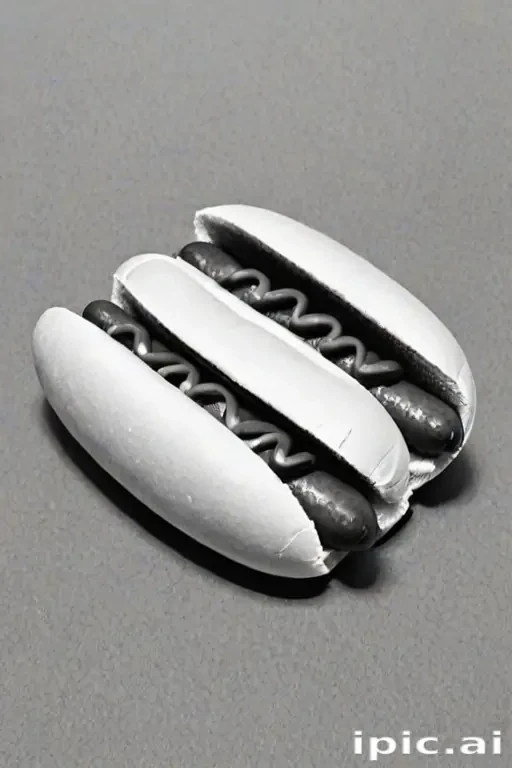hot dog clipart black and white