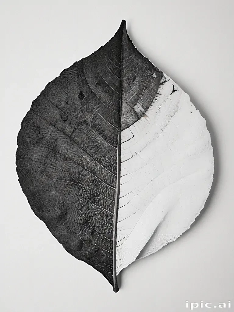 leaf white and black