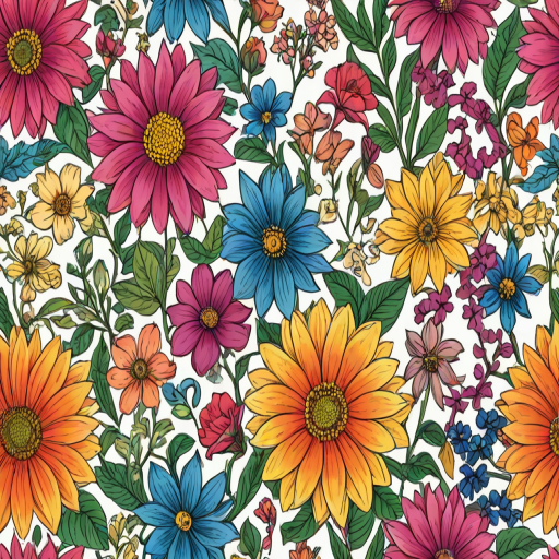 flower drawings color