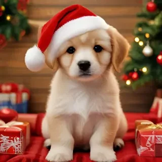 christmas dog wallpaper cute