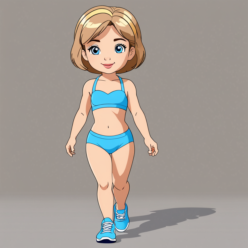 AI Art Generator: Young girl in only panties