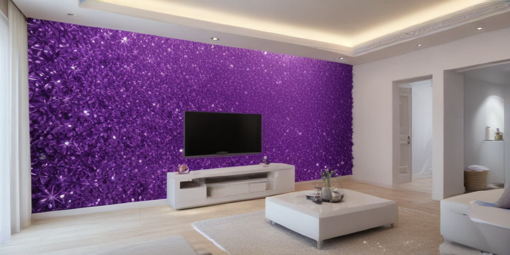 Modern Living Room Featuring a Striking Purple Accent Wall Design
