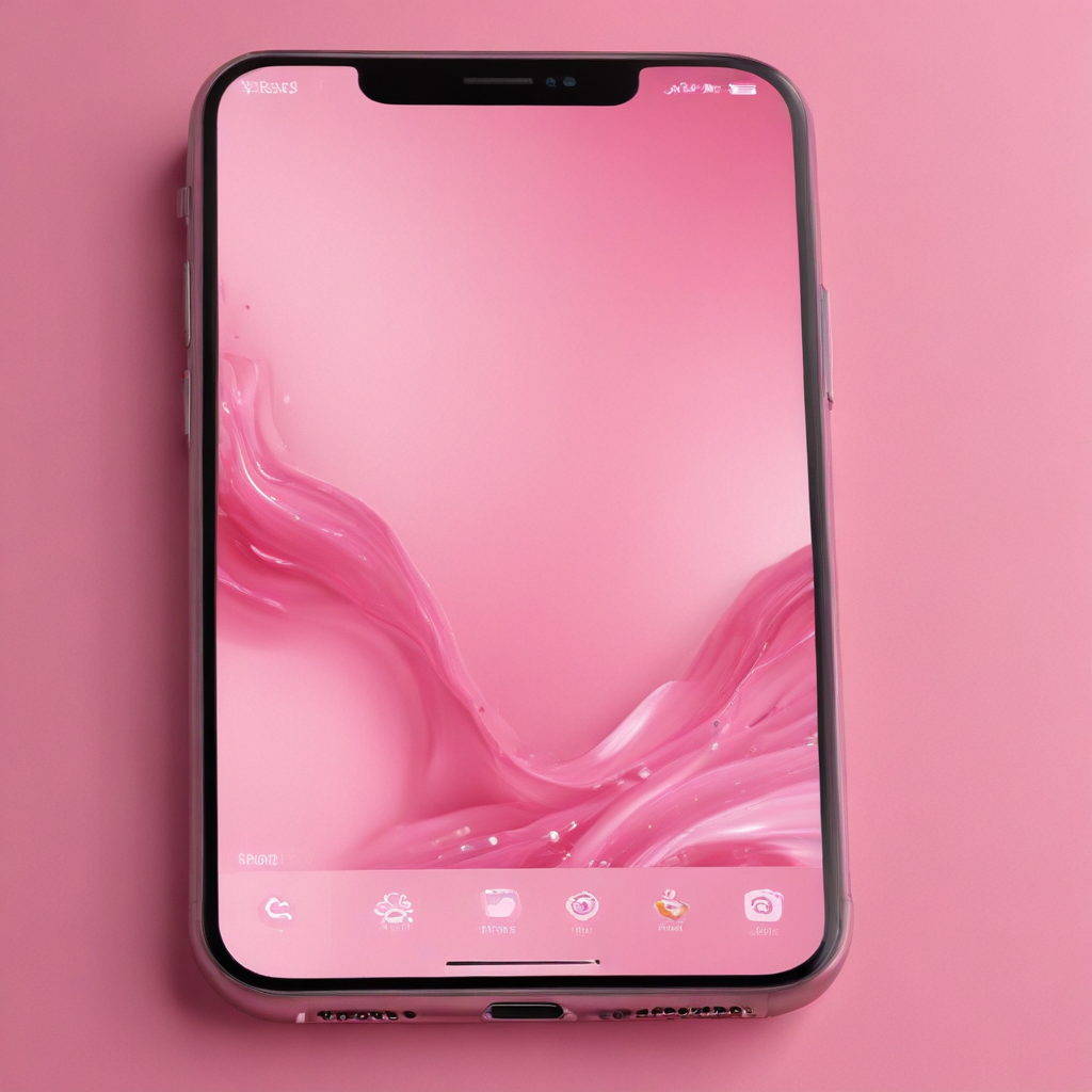 Stylish Pink Smartphone Displaying a Smooth, Elegant Abstract ...