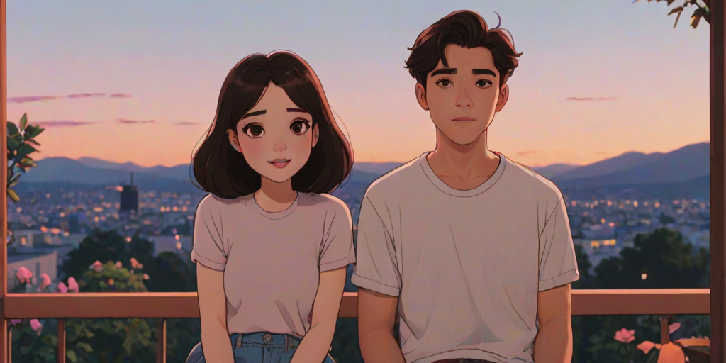 cartoon couple aesthetic
