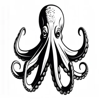 octopus clip art black and white