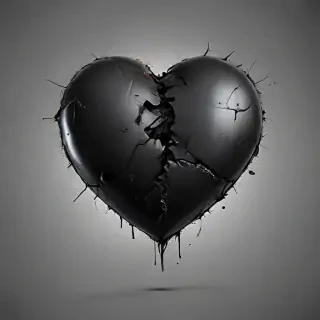 broken black heart