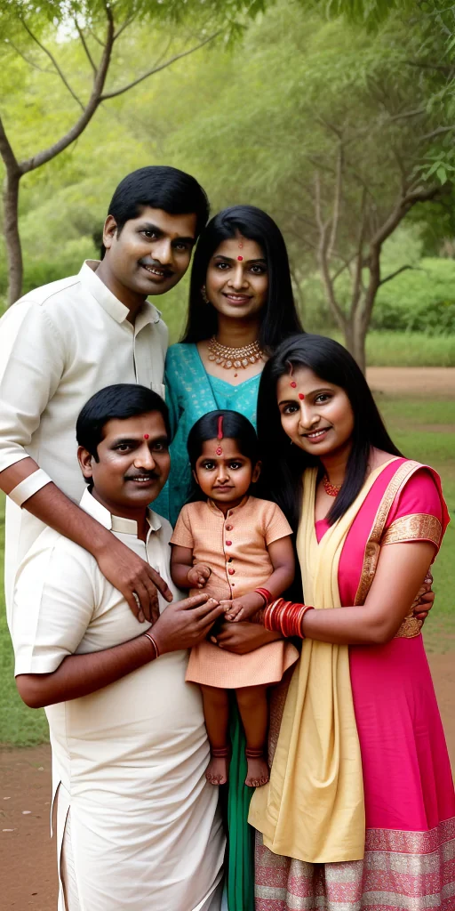 happy indian family