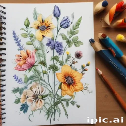 aesthetic flowers drawing
