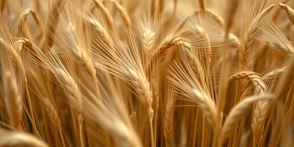 close-up of golden wheat field with detailed textures, macro lens 100mm, aperture f/2.8, ISO 200, natural light, captured from a low angle, DSLR camera
