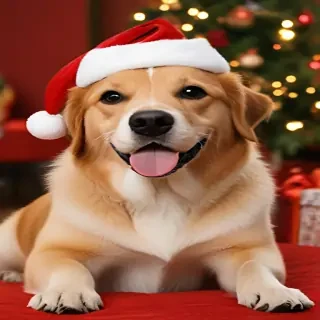 christmas dog wallpaper