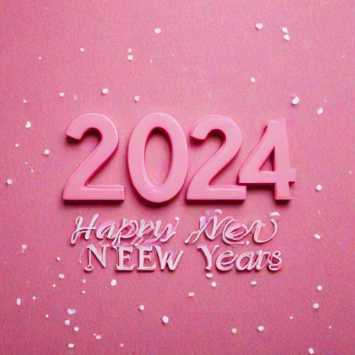 pink happy new year 2024