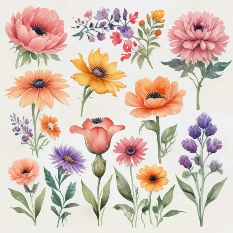 watercolor flowers clipart