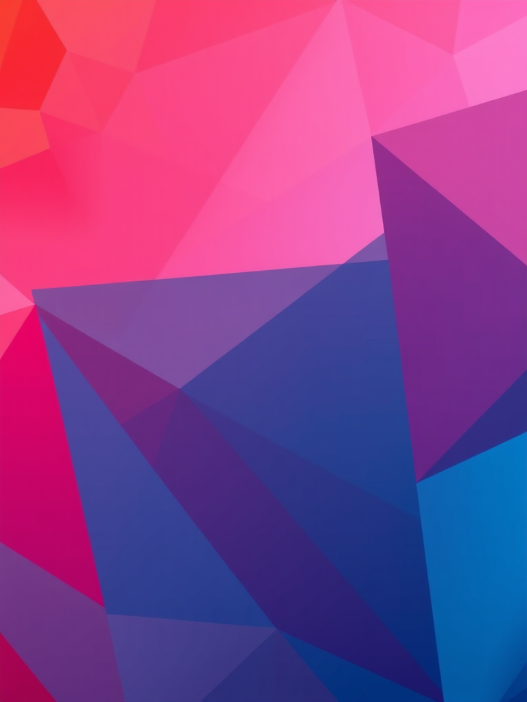 generate a high-resolution abstract image with overlapping geometric shapes in vibrant red and blue hues, soft lighting, minimal noise, captured with a DSLR camera at f/2.8, ISO 100, shutter speed 1/100s, from a slightly elevated angle for depth and sharp focus.