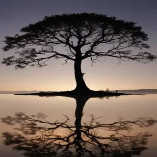 transparent tree silhouette