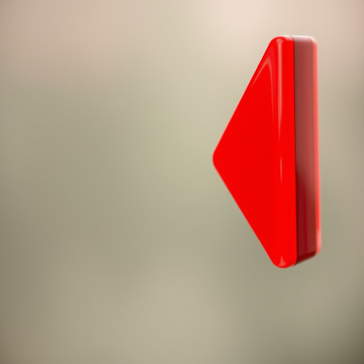 Create an image of a vibrant red arrow pointing to the right, with a glossy finish, using a DSLR camera, 50mm lens, aperture f/2.8, ISO 100, and a shallow depth of field to enhance details and colors.